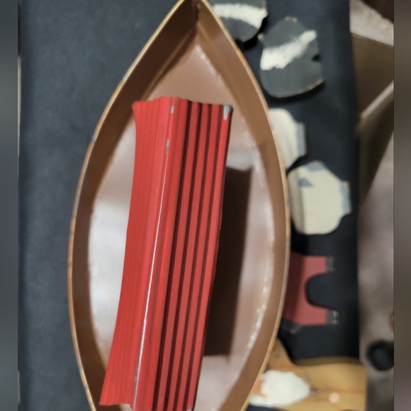 Noah's Ark Figurine Set Wooden Animal Figures with Metal Ark htf - Picture 10 of 16